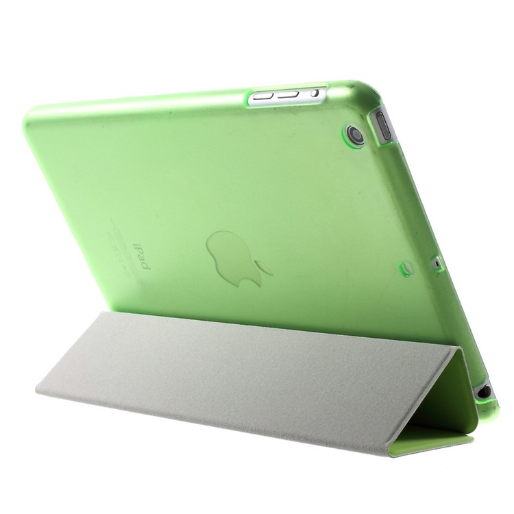 For iPad mini / mini 2 / mini 3 Tri-fold Smart Leather Shell + Plastic Cover - Green-5