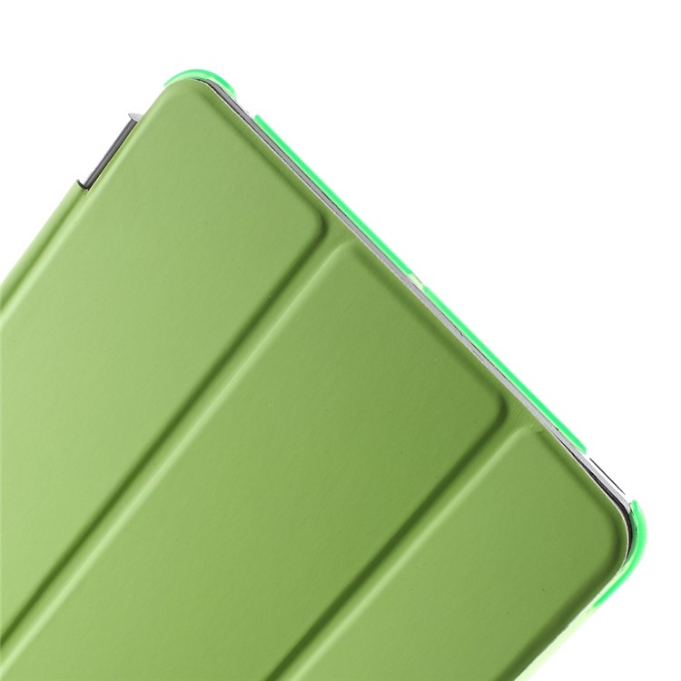 For iPad mini / mini 2 / mini 3 Tri-fold Smart Leather Shell + Plastic Cover - Green-8