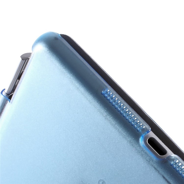 For iPad mini / mini 2 / mini 3 Tri-fold Smart Leather Cover + Plastic Case - Blue-10