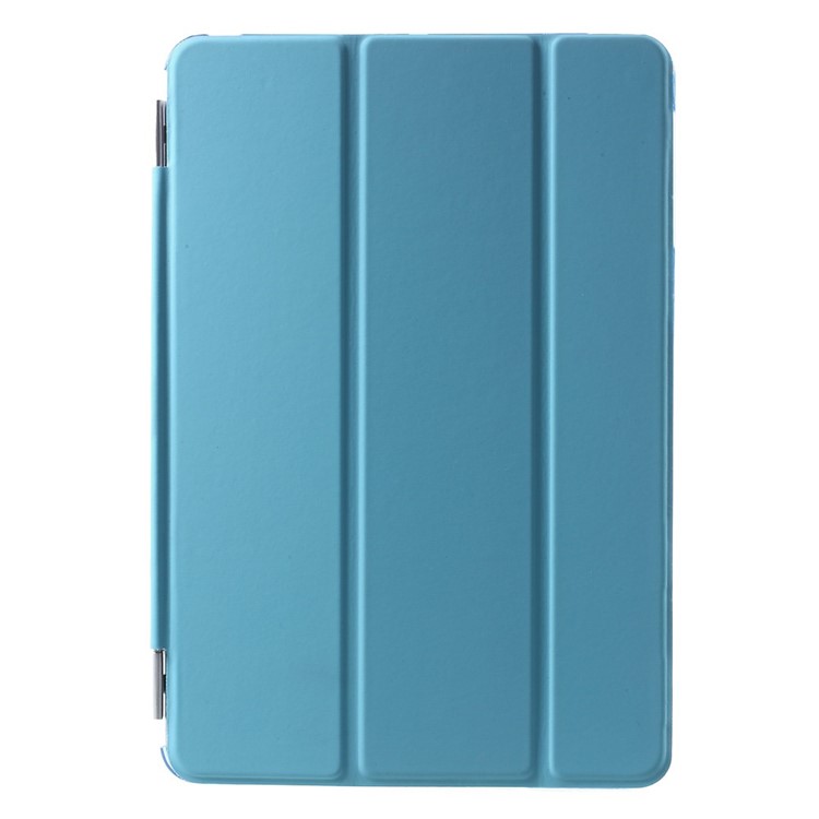For iPad mini / mini 2 / mini 3 Tri-fold Smart Leather Cover + Plastic Case - Blue-2