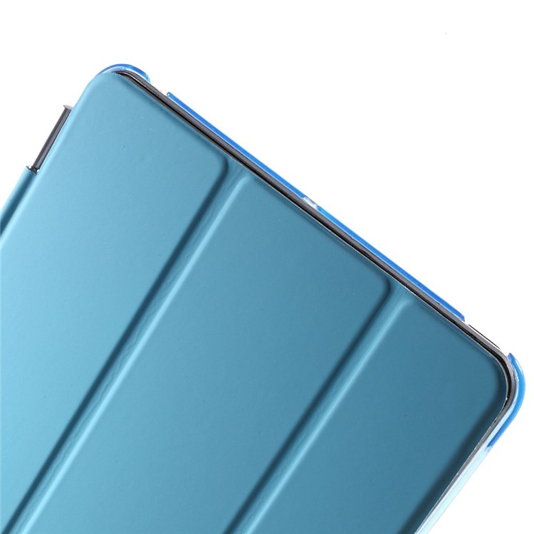 For iPad mini / mini 2 / mini 3 Tri-fold Smart Leather Cover + Plastic Case - Blue-8