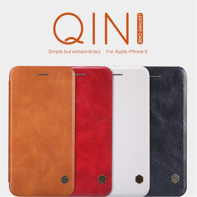 NILLKIN Qin Series Leather Flip Case for iPhone 6s / 6 4.7-inch w/ Card Slot - Black-6