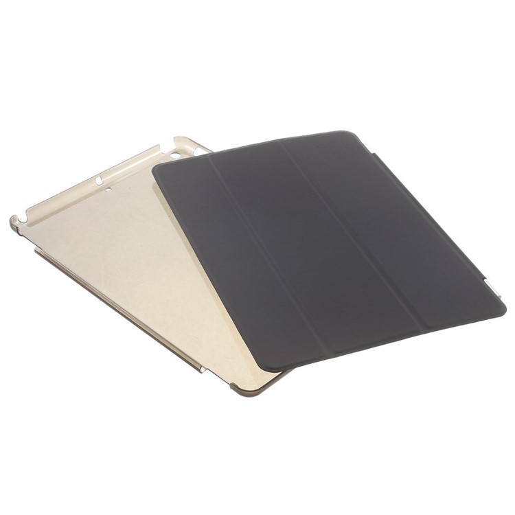 Tri-fold PU Leather Smart Cover and Companion PC Back Case for iPad Air - Black-12