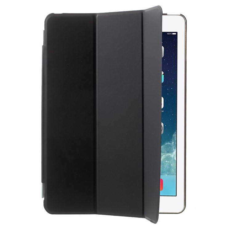 Tri-fold PU Leather Smart Cover and Companion PC Back Case for iPad Air - Black-4