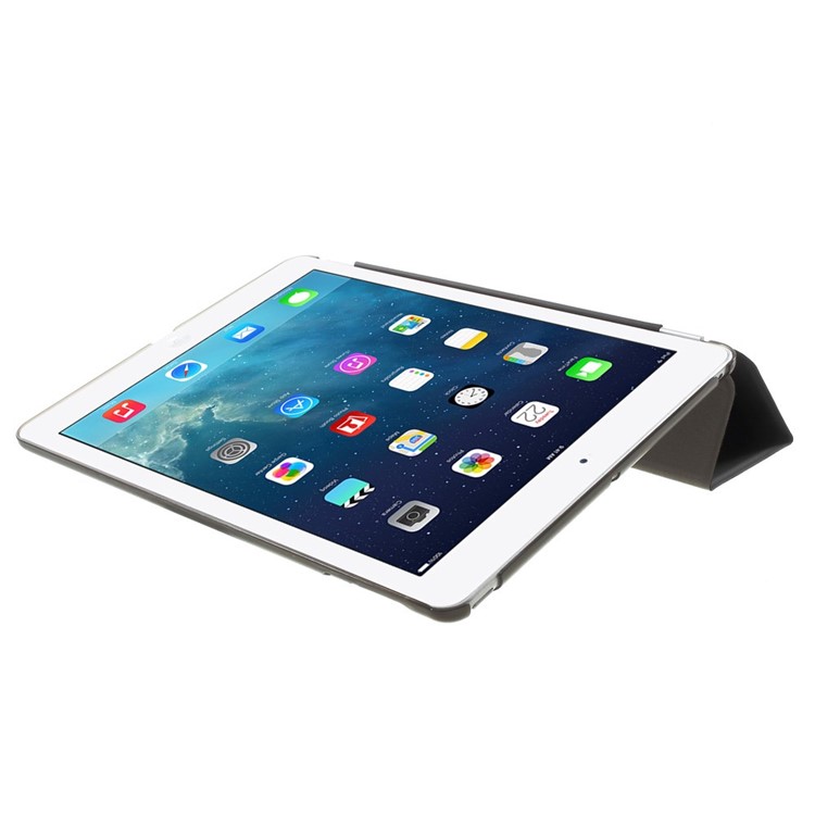 Tri-fold PU Leather Smart Cover and Companion PC Back Case for iPad Air - Black-6