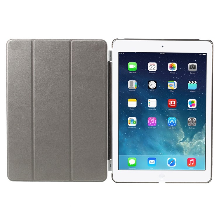Tri-fold PU Leather Smart Cover and Companion PC Back Case for iPad Air - Black-7