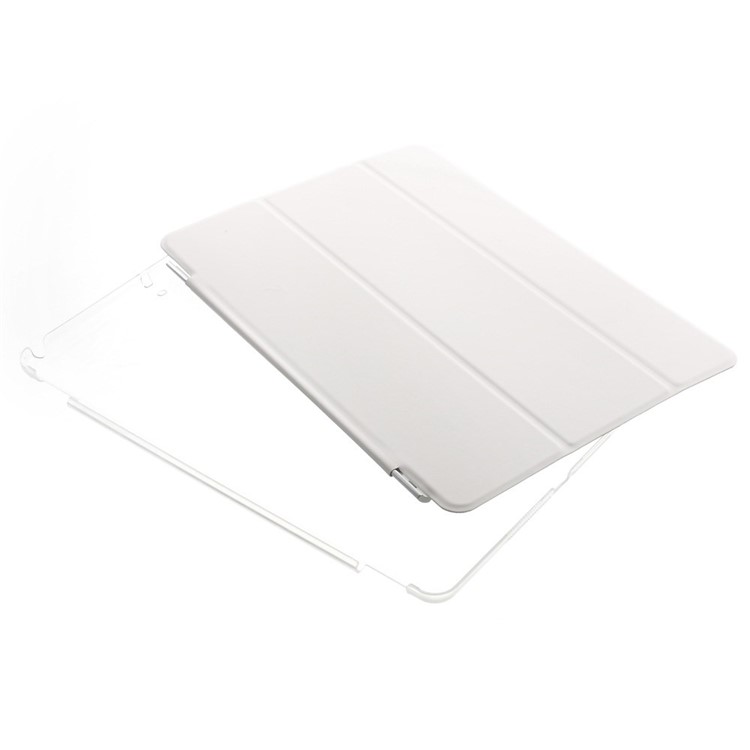 Tri-fold PU Leather Smart Cover and Companion PC Back Shell for iPad Air - White-11