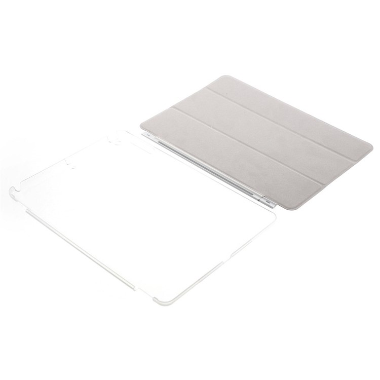 Tri-fold PU Leather Smart Cover and Companion PC Back Shell for iPad Air - White-12