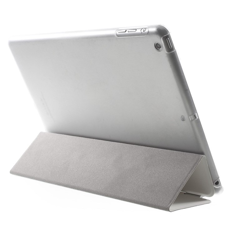 Tri-fold PU Leather Smart Cover and Companion PC Back Shell for iPad Air - White-5