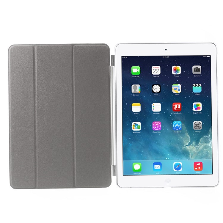 Tri-fold PU Leather Smart Cover and Companion PC Back Shell for iPad Air - White-7