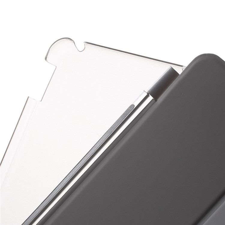 tri-Fold Stand Smart Leather Cover et Companion PC Back Shell pour iPad Air - gris-11