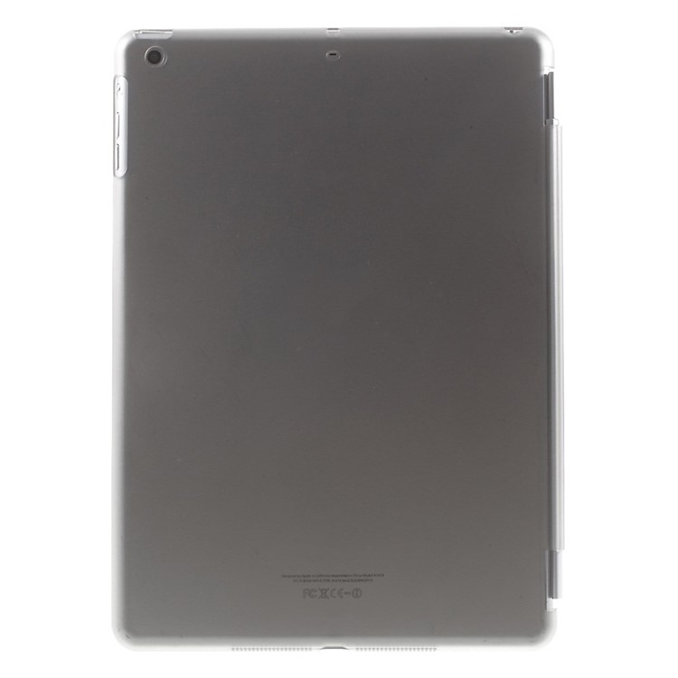tri-Fold Stand Smart Leather Cover et Companion PC Back Shell pour iPad Air - gris-3