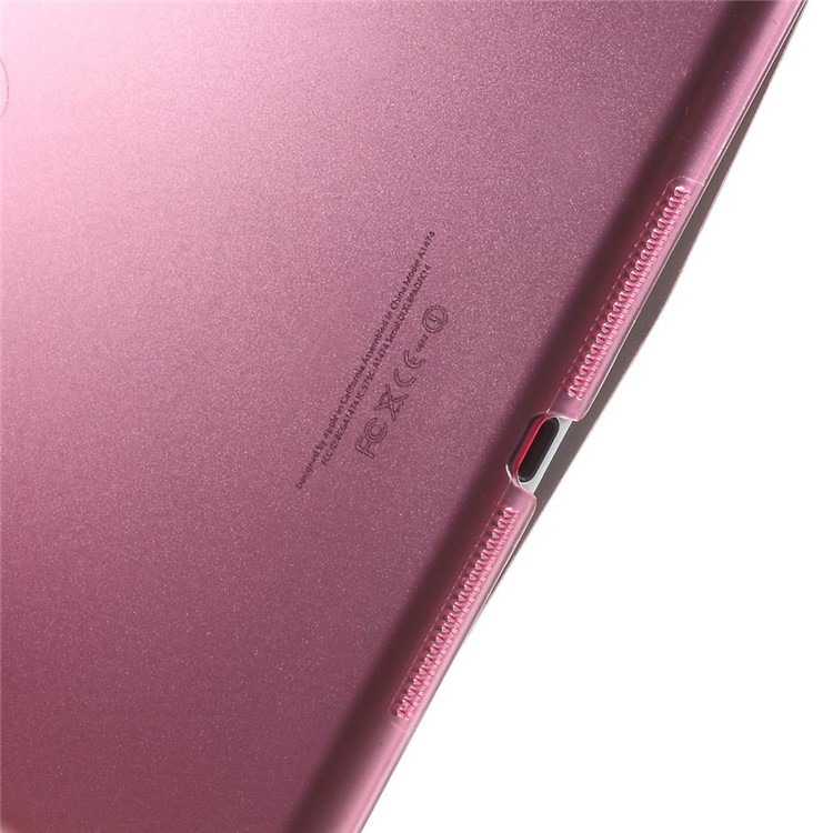 For iPad Air Tri-fold Smart Leather Cover and Companion PC Back Case - Rose-10