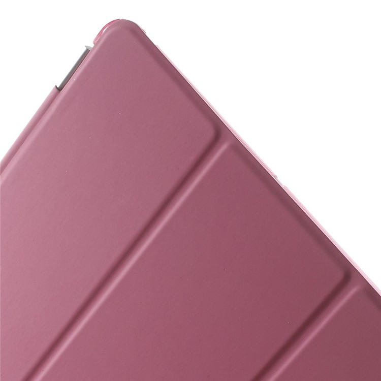 For iPad Air Tri-fold Smart Leather Cover and Companion PC Back Case - Rose-8