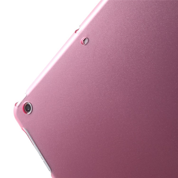 For iPad Air Tri-fold Smart Leather Cover and Companion PC Back Case - Rose-9