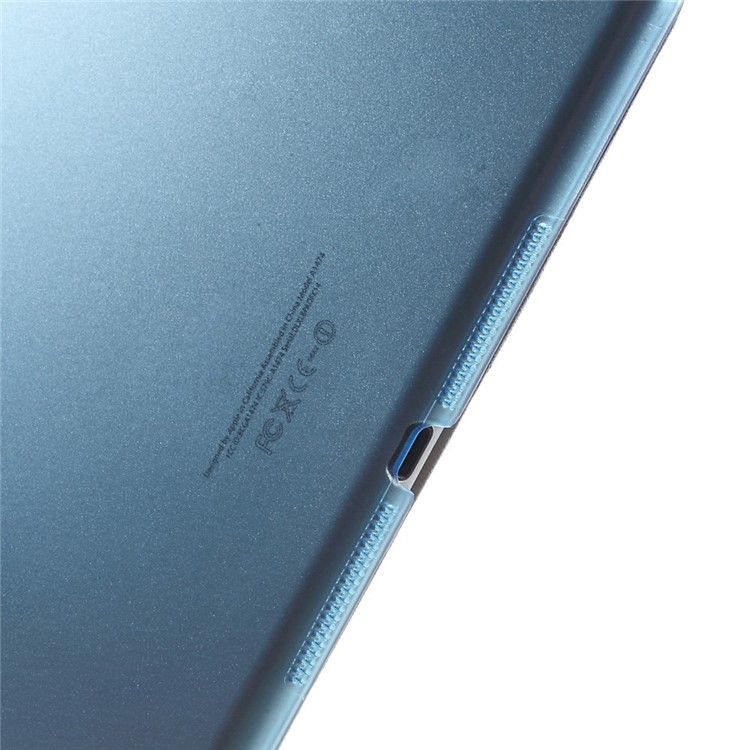 For iPad Air Tri-fold Smart Leather Front Cover and Companion PC Back Shell - Blue-10