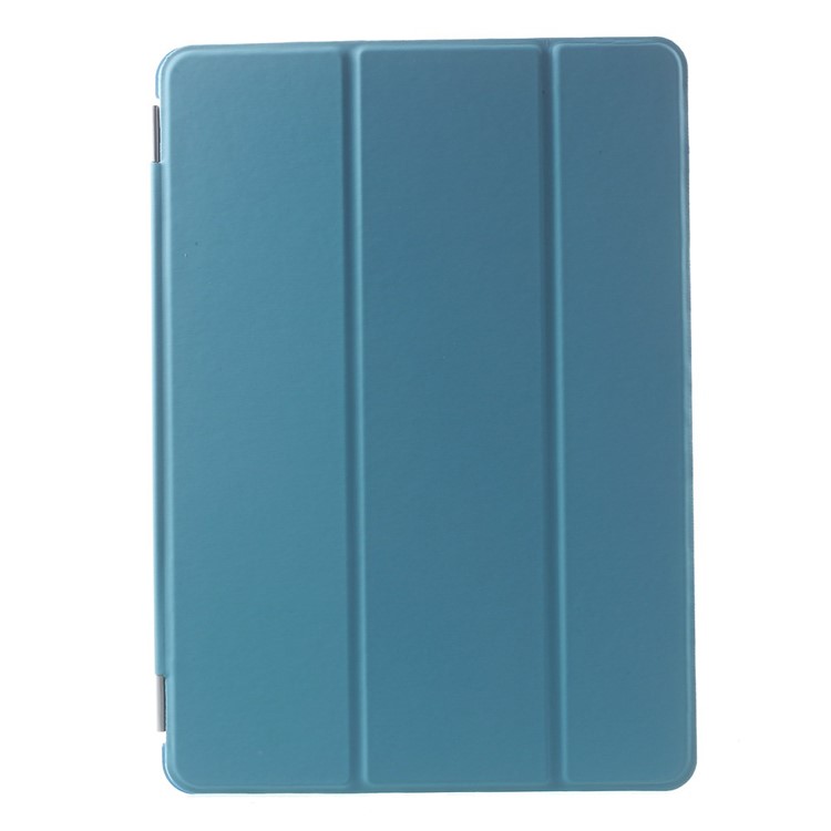 For iPad Air Tri-fold Smart Leather Front Cover and Companion PC Back Shell - Blue-2