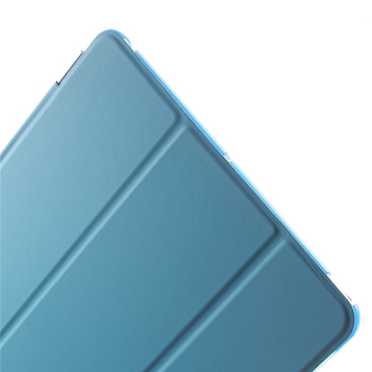 For iPad Air Tri-fold Smart Leather Front Cover and Companion PC Back Shell - Blue-8