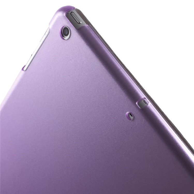Tri-fold PU Leather Smart Cover and Companion PC Back Shell for iPad Air - Purple-10