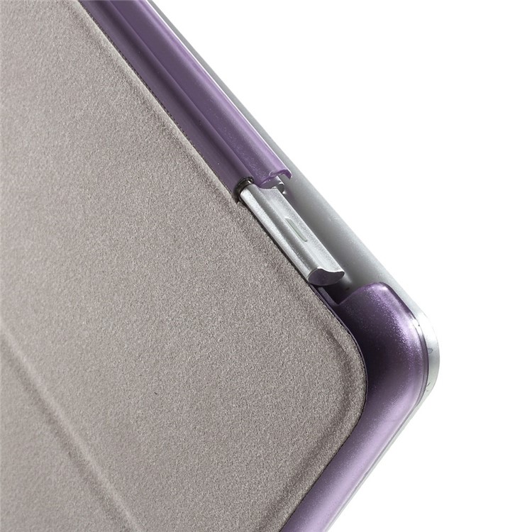 Tri-fold PU Leather Smart Cover and Companion PC Back Shell for iPad Air - Purple-11