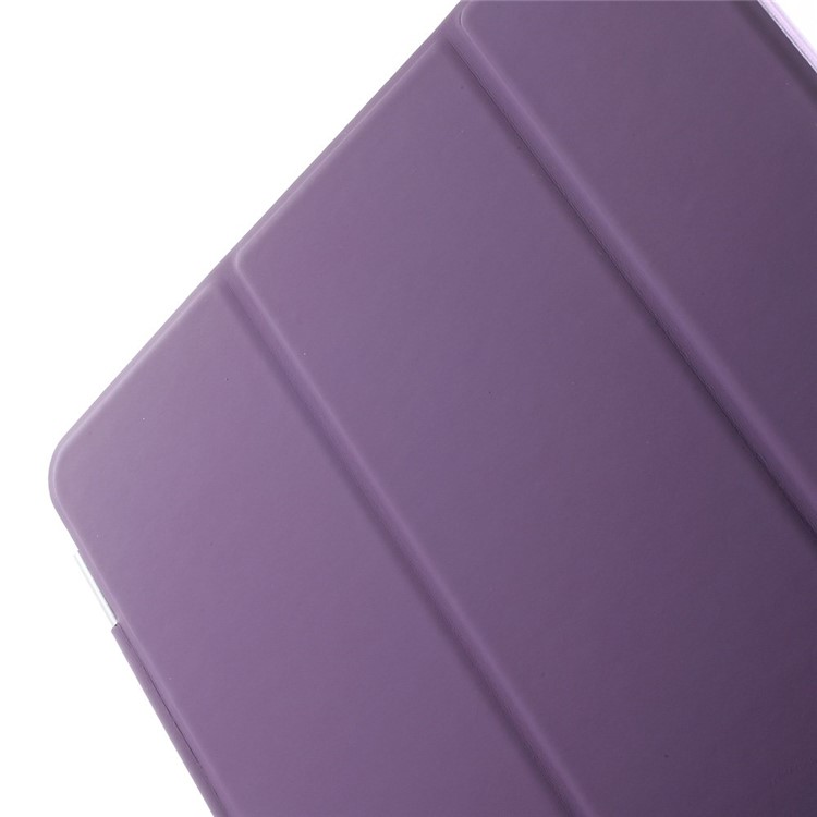 Tri-fold PU Leather Smart Cover and Companion PC Back Shell for iPad Air - Purple-8