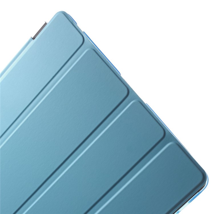 Four-fold Stand Smart Leather Case and Back Companion PC Case for The New iPad - Blue-8