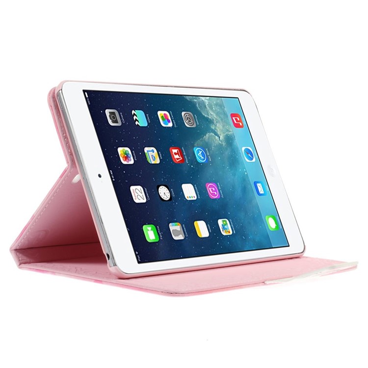 Flip Leather Stand Case for iPad Mini 1 / 2 / 3 - Rhinestone Flowered Girl with Birds-4