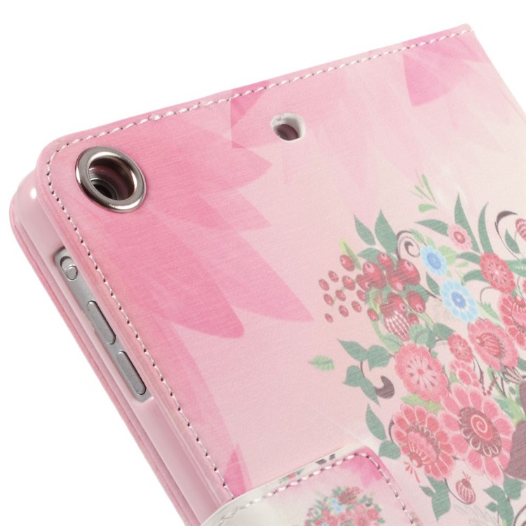 Flip Leather Stand Case for iPad Mini 1 / 2 / 3 - Rhinestone Flowered Girl with Birds-7