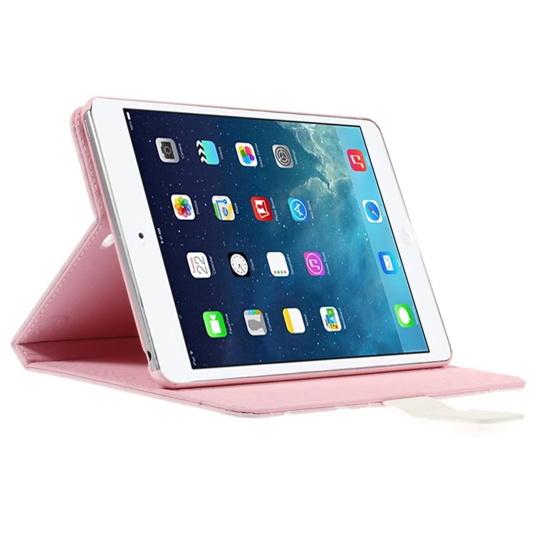 Leather Stand Shell for iPad Mini 1 / 2 / 3 - Rhinestone Girl with Wings and Butterfly-4