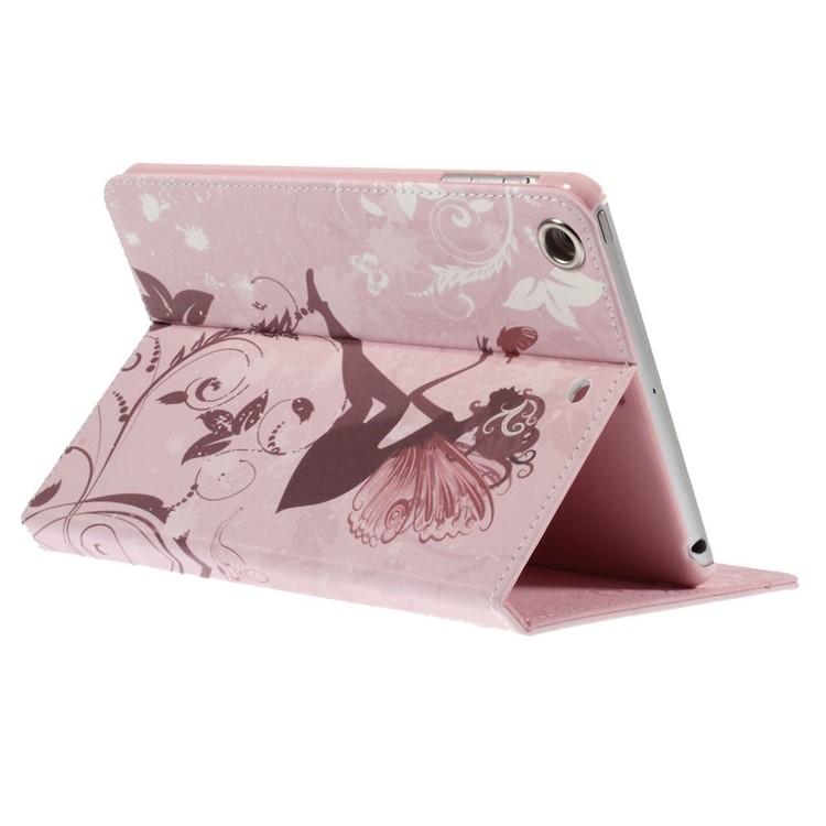 Leather Stand Shell for iPad Mini 1 / 2 / 3 - Rhinestone Girl with Wings and Butterfly-5