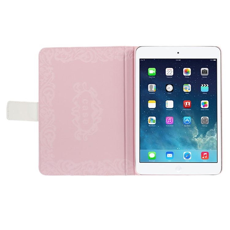 Leather Stand Shell for iPad Mini 1 / 2 / 3 - Rhinestone Girl with Wings and Butterfly-6