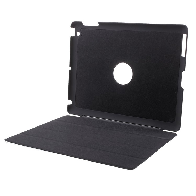 Four-fold Smart Leather Stand Case for iPad 2 3 4 - Black-11