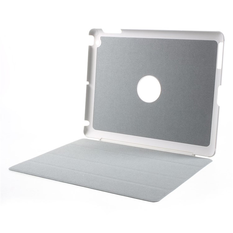 Four-fold Smart Leather Stand Case for iPad 2 3 4 - White-12