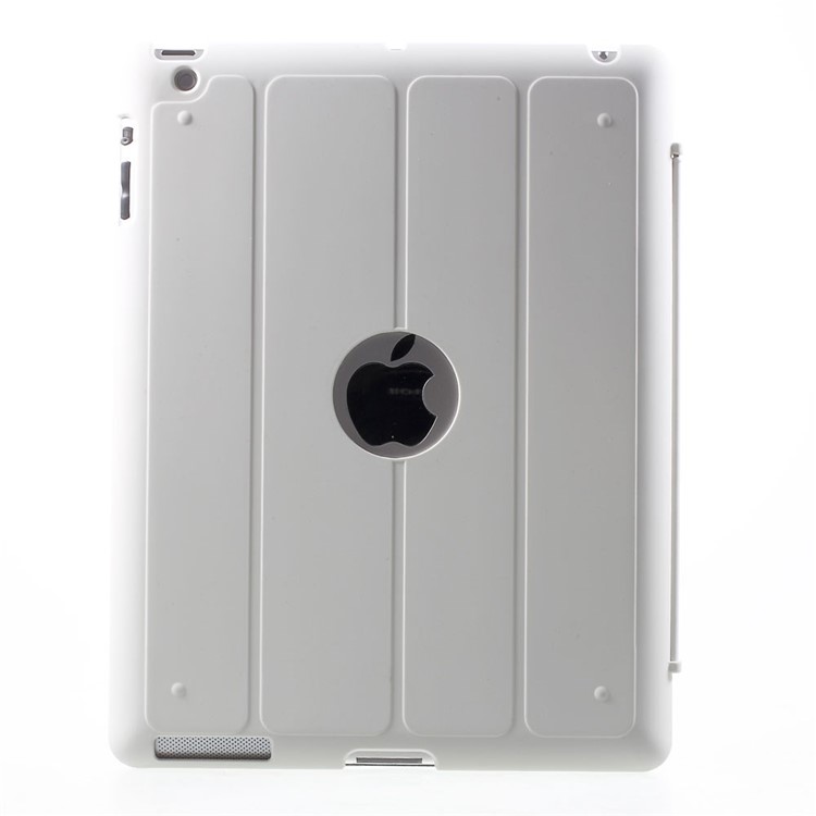 Four-fold Smart Leather Stand Case for iPad 2 3 4 - White-3