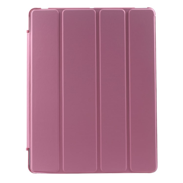 Four-fold Smart Leather Stand Cover for iPad 2 3 4 - Pink-2