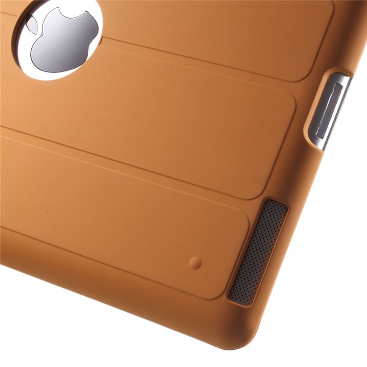 Four-fold Smart Leather Stand Cover for iPad 2 3 4 - Orange-10