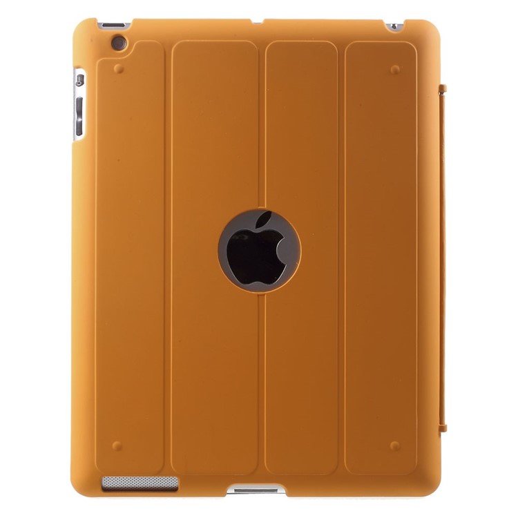 Four-fold Smart Leather Stand Cover for iPad 2 3 4 - Orange-3