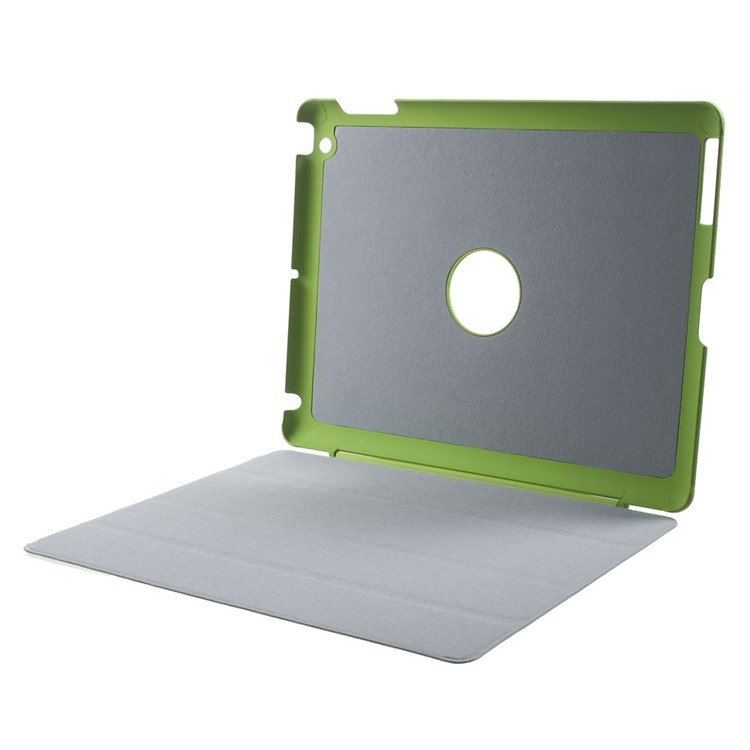 Four-fold Smart Leather Stand Case for iPad 2 3 4 - Green-11