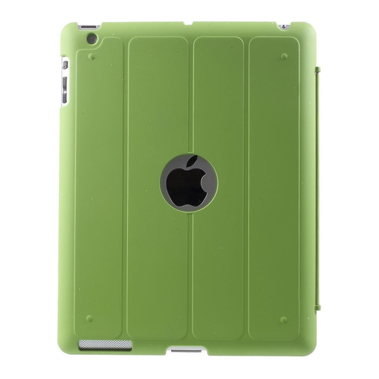 Four-fold Smart Leather Stand Case for iPad 2 3 4 - Green-3