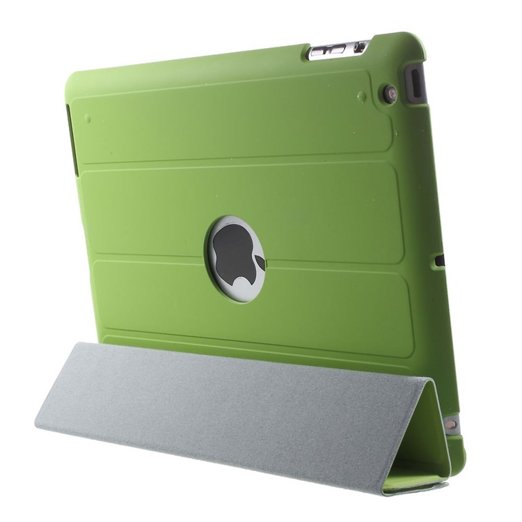 Four-fold Smart Leather Stand Case for iPad 2 3 4 - Green-5
