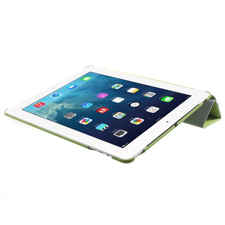 Four-fold Smart Leather Stand Case for iPad 2 3 4 - Green-6