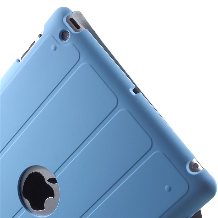 Four-fold Smart Leather Stand Shell for iPad 2 3 4 - Baby Blue-9