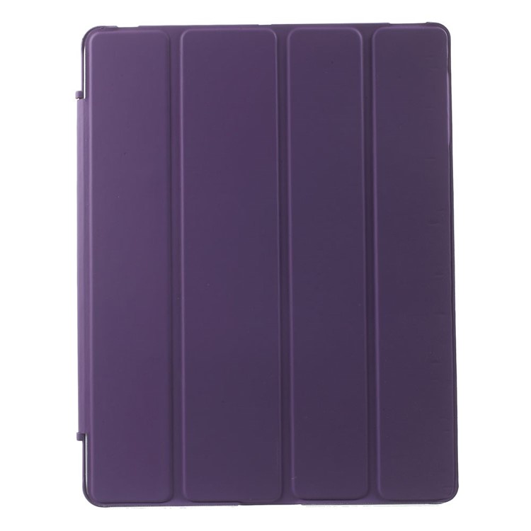 Four-fold Smart PU Leather Stand Shell for iPad 2 3 4 - Purple-2