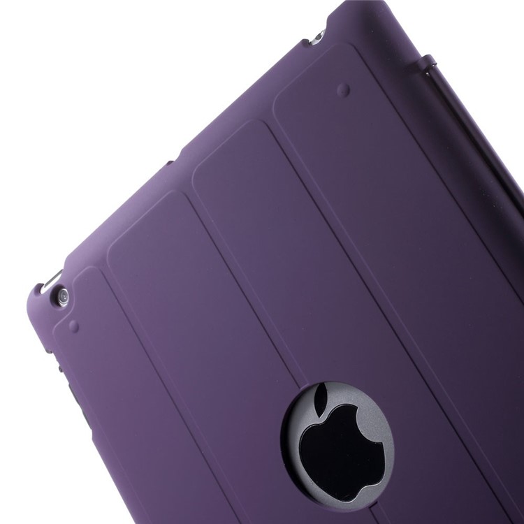 Four-fold Smart PU Leather Stand Shell for iPad 2 3 4 - Purple-9
