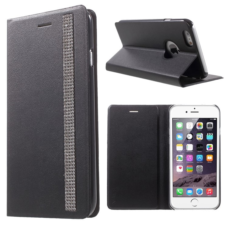X-FITTED Walk of Fame Series Flip Leather Case for iPhone 6 / 6s- Black-1