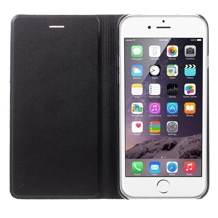 X-FITTED Walk of Fame Series Flip Leather Case for iPhone 6 / 6s- Black-5