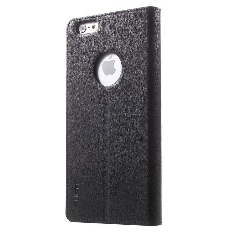 X-FITTED for iPhone 6 Plus / 6s Plus Leather Case with Anti-peep Privacy Full Touchable Window - Black-2