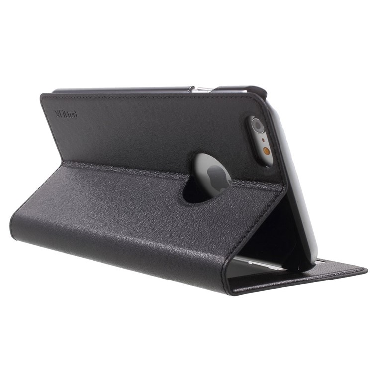 X-FITTED for iPhone 6 Plus / 6s Plus Leather Case with Anti-peep Privacy Full Touchable Window - Black-4
