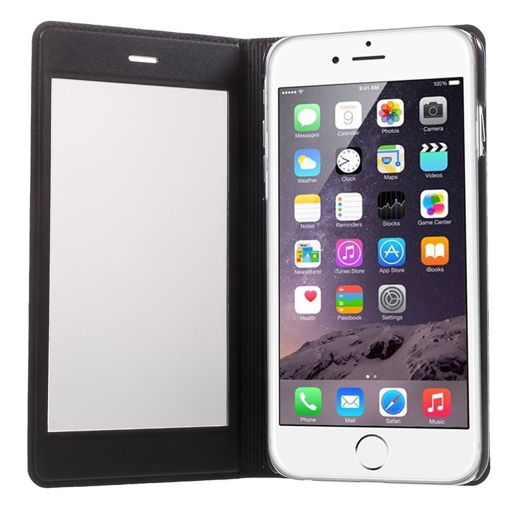 X-FITTED for iPhone 6 Plus / 6s Plus Leather Case with Anti-peep Privacy Full Touchable Window - Black-6