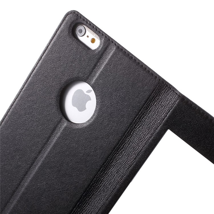 X-FITTED for iPhone 6 Plus / 6s Plus Leather Case with Anti-peep Privacy Full Touchable Window - Black-7